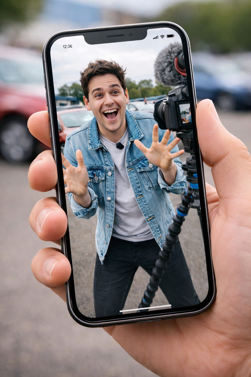 Creator video ad displayed on mobile phone