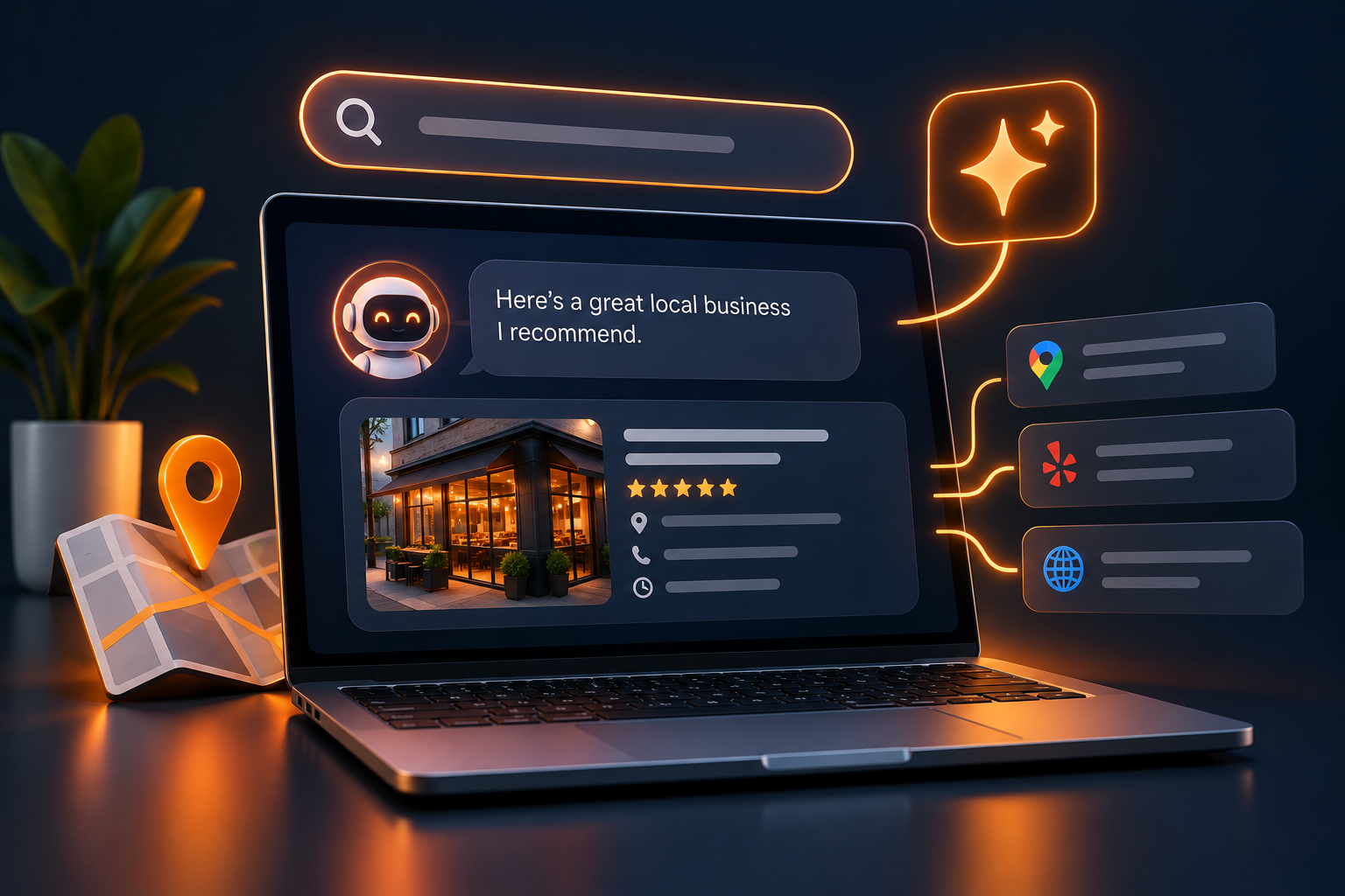 AI search answer recommending a Chamblee business