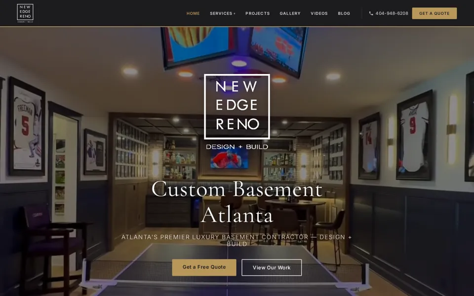 Custom Basement Atlanta homepage built by Intown Ads